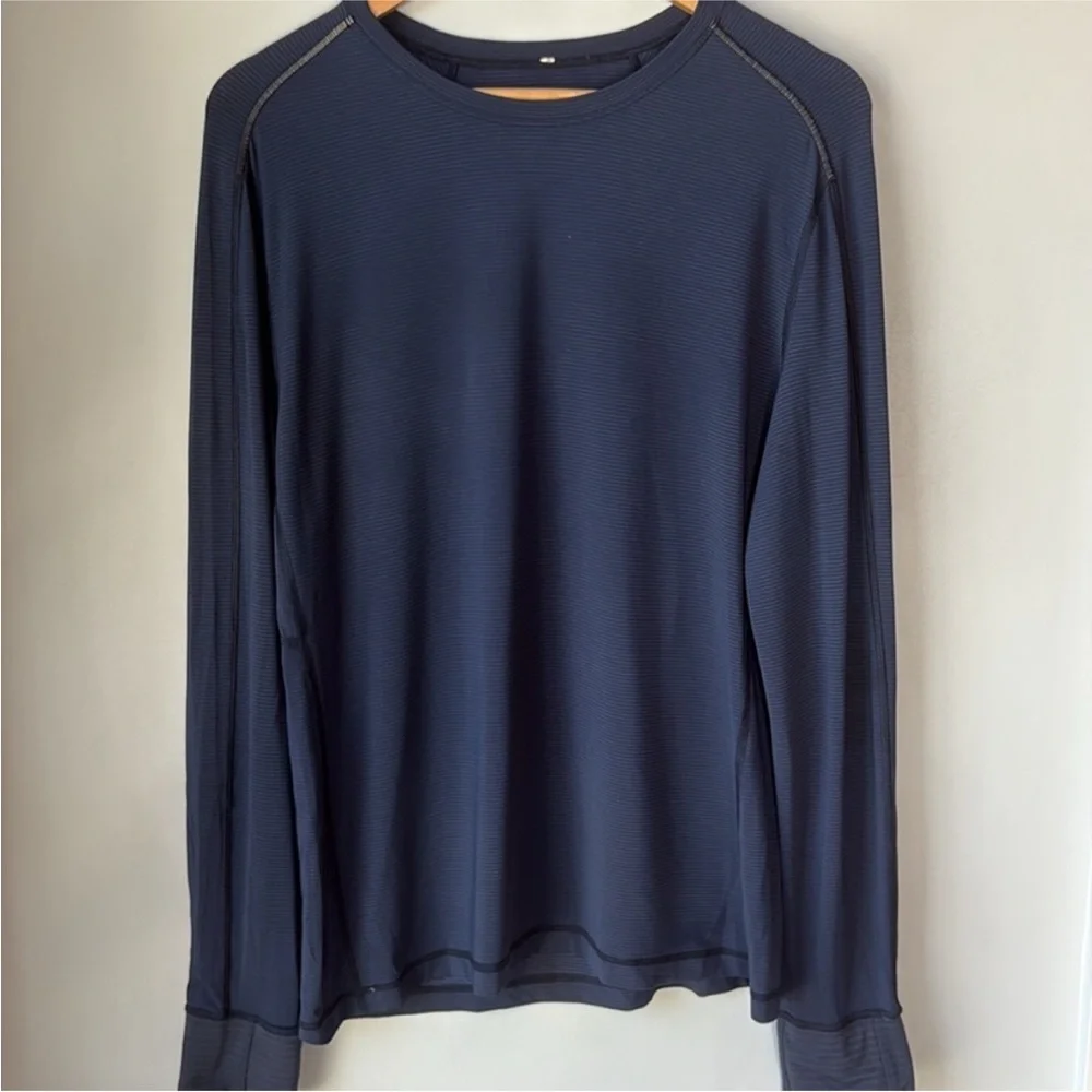 Lululemon Mens Blue Long Sleeve Shirt - Picture 3 of 7
